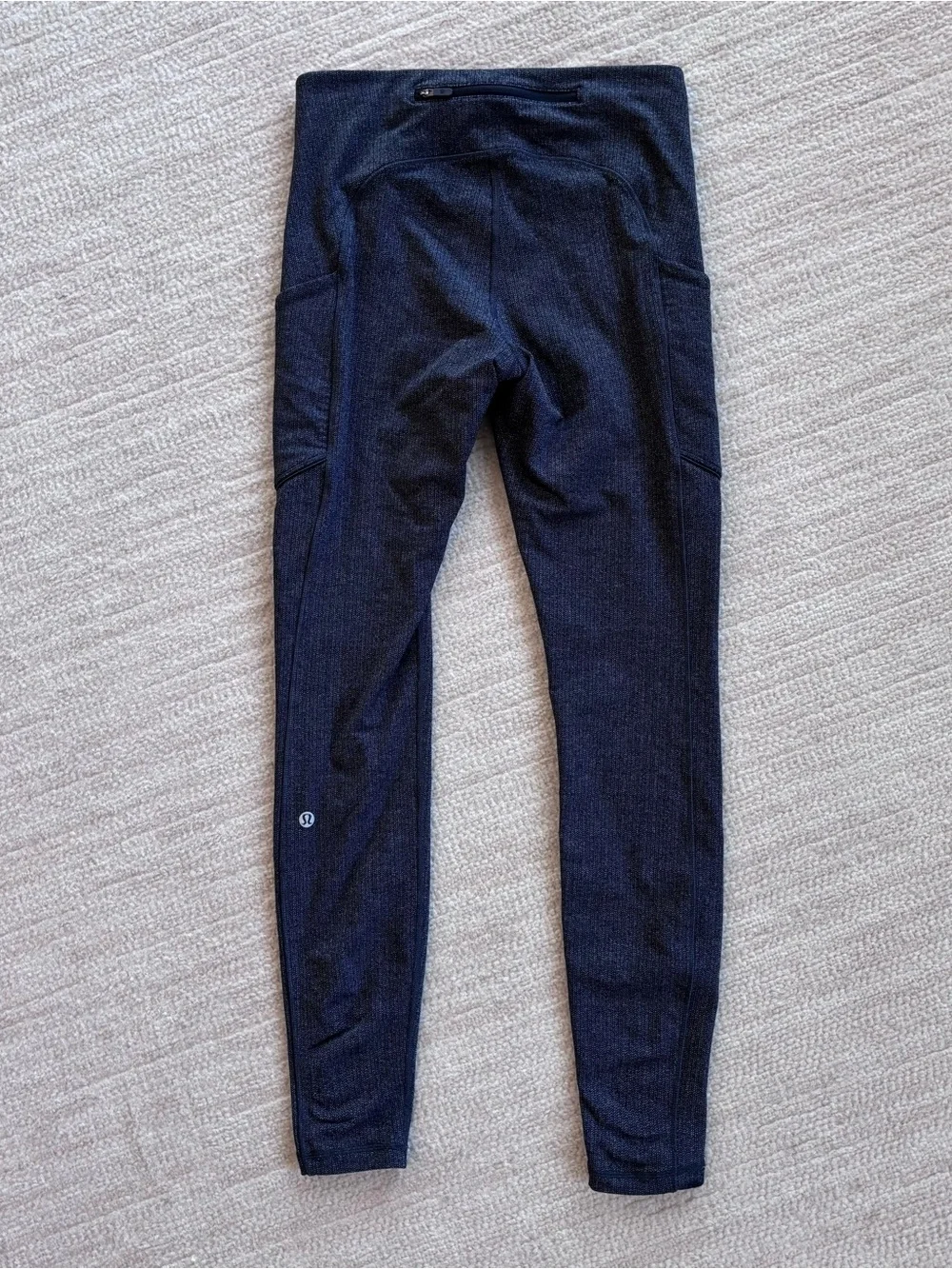 lululemon athletica women's dark gray ribbed leggings size 6